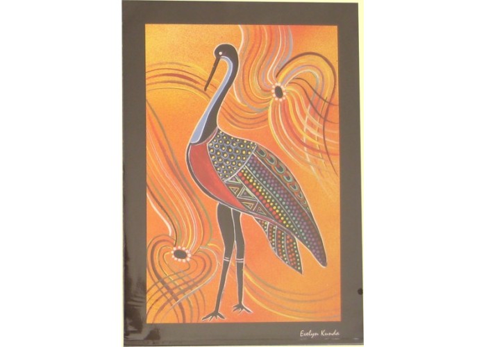 Aboriginal Art Print, Brolga, A4