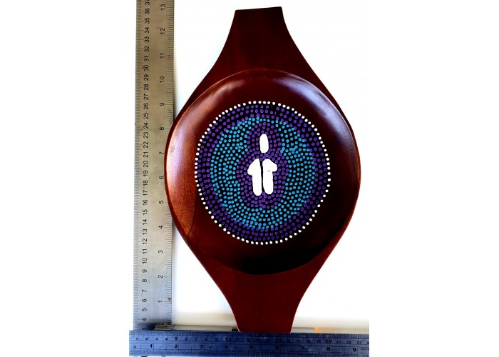 Wooden Bowl Aboriginal Dot Art Painted