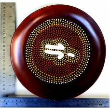 Wooden Bowl Aboriginal Dot Art Painted - Round, Medium