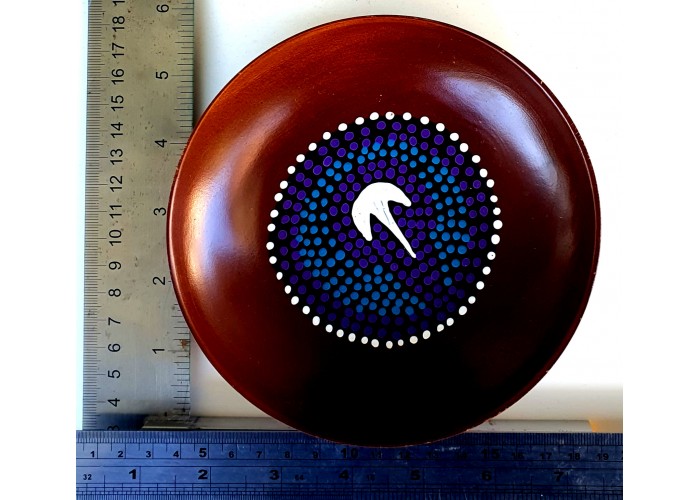 Wooden Bowl Aboriginal Dot Art Painted - Round, Small