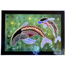Aboriginal Art Print, Rainbow Dolphin, A3