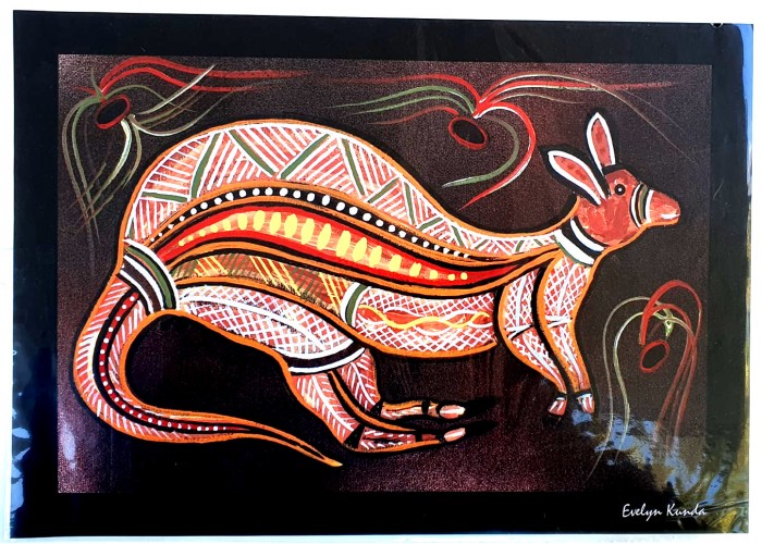 Aboriginal Art Print, Great Kangaroo, A3