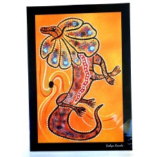Aboriginal Art Print, Frill-necked Lizard, A3