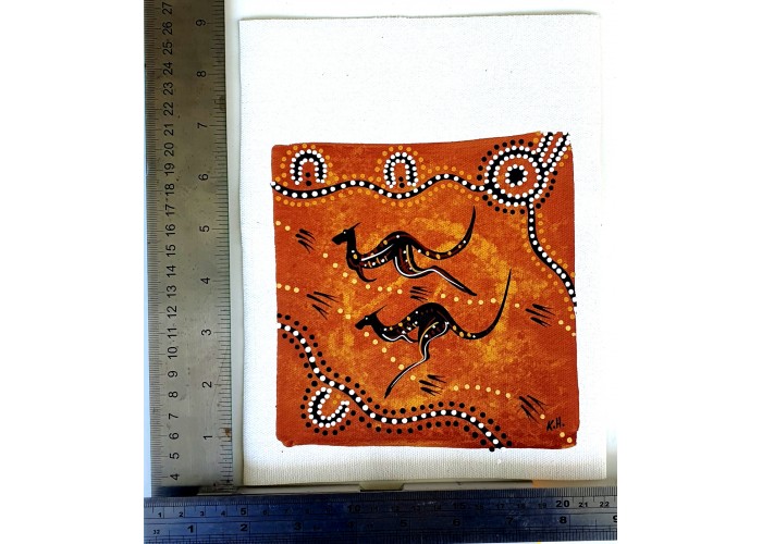 Contemporary Art Painting on Canvas - Two Kangaroos