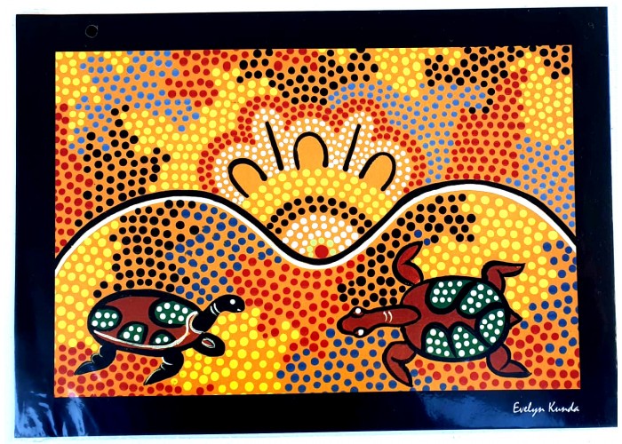 Aboriginal Art Print, Turtle Dreaming, A4
