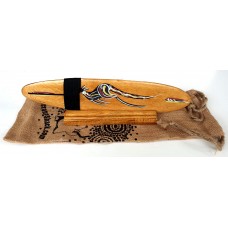 Aboriginal Bullroarer - Traditional Art with a Stand and Jute Gift Bag Aboriginal Bullroarer - Traditional Art with a Stand and Jute Gift Bag