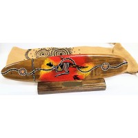 Aboriginal Bullroarer - Contemporary Art with a Stand and Jute Gift Bag